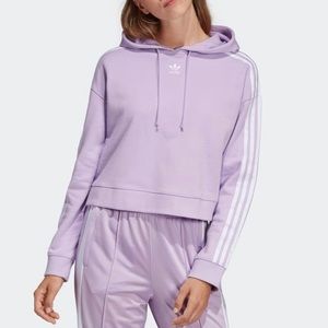 Adidas Lavender Cropped Hoodie